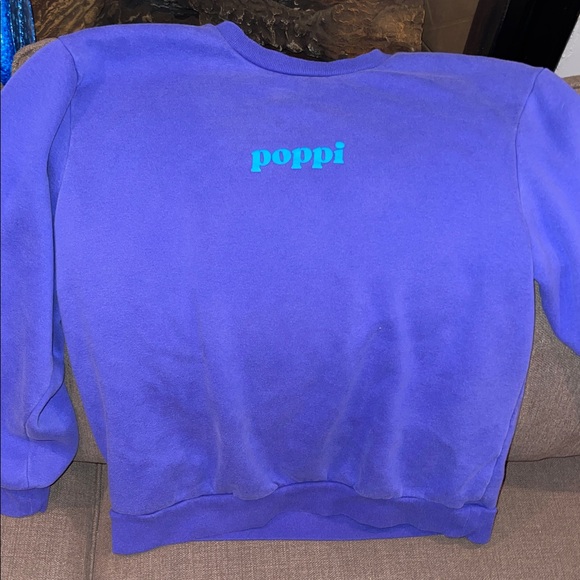 pop Tops - poppi Purple Crewneck Sweatshirt with Aqua Logo